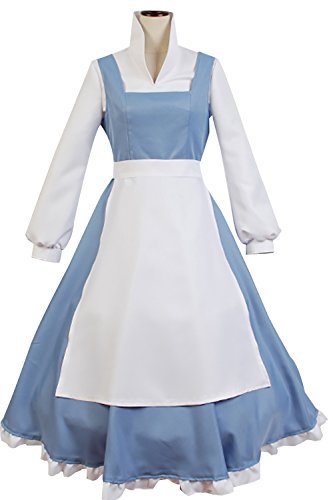 Sidnor Beauty And The Beast Cosplay Costume Princess Belle Outfit Maid Dress Suit Gown
