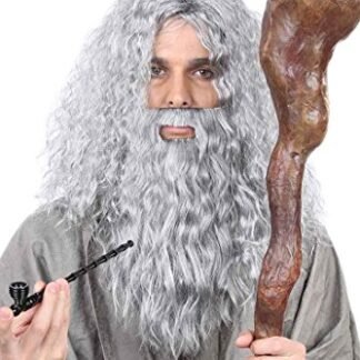 Old Wizard Wig & Beard Set