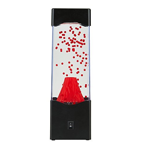 Desktop Volcano -Led Lit Water Volcano Lamp , Fascinations Home Decor Volcano Lamp ,Relaxing Mood Light,with USB (Red)