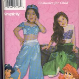 Simplicity 9919 Sewing Pattern - MAKE Disney Princess Costumes for Girls - Jasmine and Ariel - Sizes 3, 4, 5, 6, 7, 8