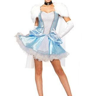 Leg Avenue Women's 4 Piece Slipper-Less Sweetie Princess Costume, Blue/White, Large