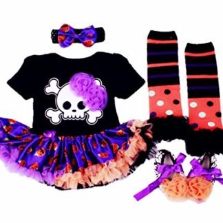 DQdq Infant Baby Girls' Halloween Costumes 4pcs Tutu Dress Skull