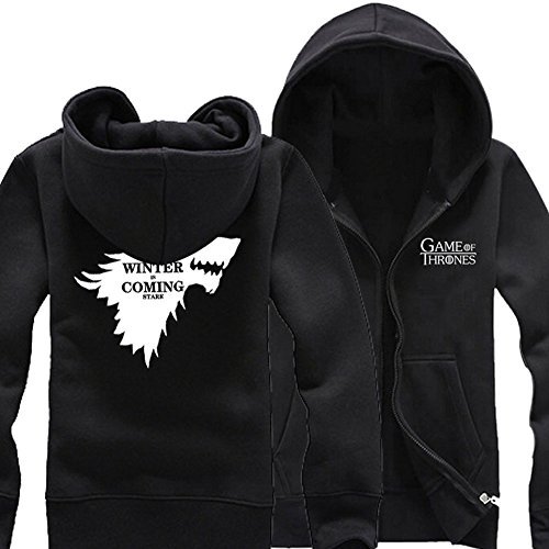 XCOSER Mens TW Hoodie House Stark Sweatshirt Zip up Cozy Sport Autumn Outwear L
