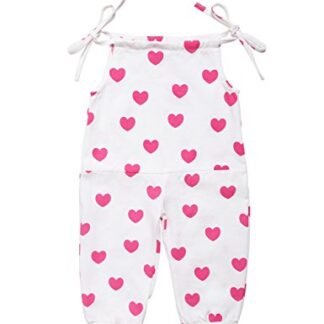 Gprince Newborn Baby Girls Round Collar Sleeveless Red Heart Pattern Jumpsuit Rompers Leggings Sunsuit