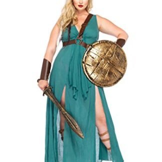 Leg Avenue Women's Plus-Size 4 Piece Warrior Maiden Costume, Hunter Green, 3X/4X