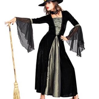 Uleade Halloween Witch Costume Vampire Zombie Suit Devil Queen Dress Makeup Dress Character Play Performance Costumes
