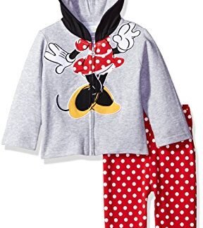 Disney Baby Girls' Minnie Mouse Costume Hoodie and Pant Set, Grey, 3/6