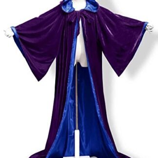 ANGELWARDROBE Halloween Robe Wizard Cloak Wicca LARP LOTR Pu-Blue 1XL