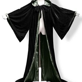 ANGELWARDROBE Halloween Robe Wizard Cloak Wicca LARP LOTR Black-D-Green 6XL
