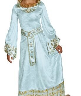 Disney Maleficent Movie Aurora Girls Blue Dress Deluxe Costume, Medium/7-8