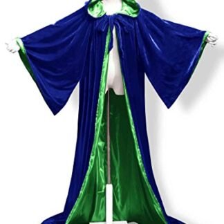 ANGELWARDROBE Halloween Robe Wizard Cloak Wicca LARP LOTR Blue-Green 6XL