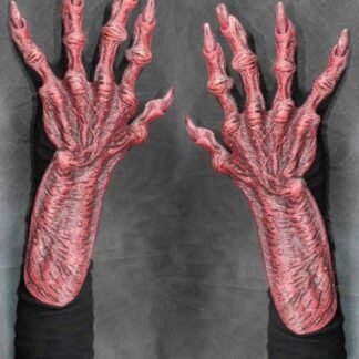 Zagone Devil Gloves, Red Latex Hands, Black Cotton Gloves