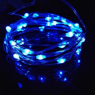 Viewpick 10ft(3m) 30 LEDs Blue Fairy Lights Silver Wire String Lights AA Battery Powered Led String Starry Light for Outdoor Decorative Halloween Christmas Wedding Parties Activities