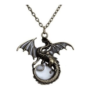 Yangxiao Vintage Style Alloy Necklace The Dragon Shape Halloween Cosplay Accessories (One Size, Bronze)
