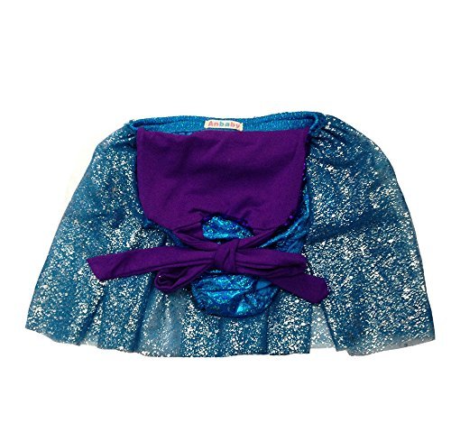 Anbaby Sequined Girls Skirt/Romper Dress/Mermaid Halloween Clothes 18-36Months Purple+Blue - Image 2
