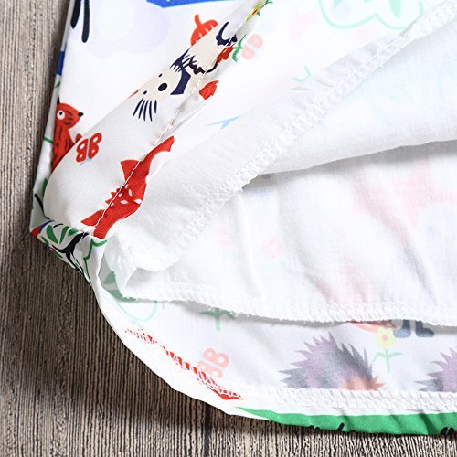 Toddler Baby Girl Summer Sundress Cute Cartoon Dress Dot Briefs and Headband Set - Image 7