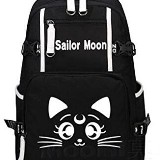 YOYOSHome Sailor Moon Anime Tsukino Usagi Luna Cosplay Bookbag Daypack Backpack School Bag (Black)