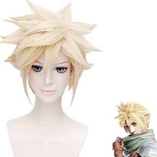 Cloud Strife Short Blonde Anime Hair Cosplay Party Halloween Wig + Wig Cap