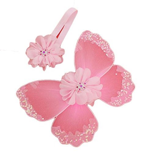 DKmagic Newborn Baby Girls Butterfly Wings Costume Photo Photography Prop Outfits (Pink2)