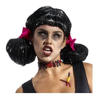 Rubie’s Costume Zombie Shop School Girl Wig, Black, One Size