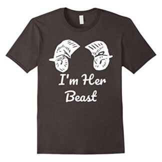 Mens I'm Her Beast Shirt Matching Couple Halloween Costume Beauty Large Asphalt