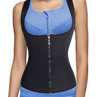 Ursexyly Seamless Unisex Shoulder Underbust Waist Trainer Vest With Zipper Hook (L, Black)