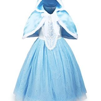 ReliBeauty Girls Sparkle Sequin Princess Dress Costume (2T-3T, Light Blue)
