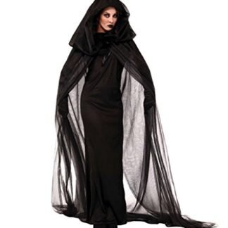 WELVT Ghost Bride Halloween Cosplay Costume Witch Vampire Black Uniform Clothes XL