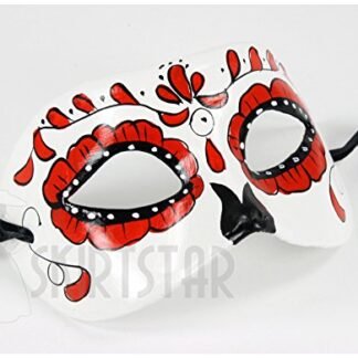 Women's Dia de los Muertos Sugar Skull Mask (Red)
