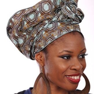 Brown African Print Head wrap One Size
