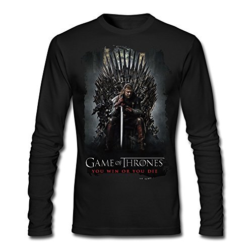 Men's American Game Of Thrones Poster Tshirts Long Sleeve Black