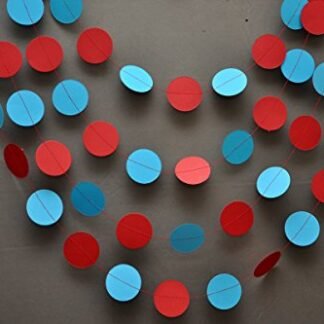 Circus garland - Aqua red garland - Party decorations - Paper garland - Birthday decorations - Nursery - Circles garland