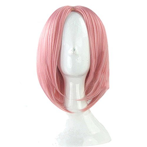 Mtxc Naruto Cosplay Naruto Haruno Sakura Centre parting style Bend Wig Pink