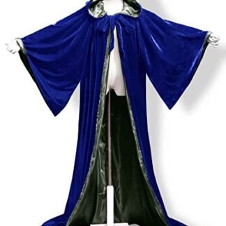 ANGELWARDROBE Halloween Robe Wizard Cloak Wicca LARP LOTR Blue-D-Green 1XL