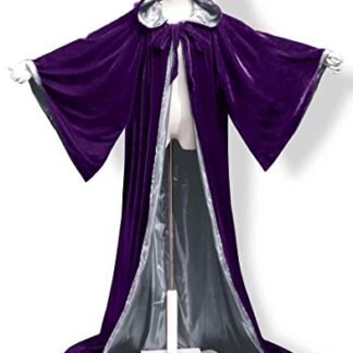 ANGELWARDROBE Halloween Robe Wizard Cloak Wicca LARP LOTR Pu-Silver 1XL
