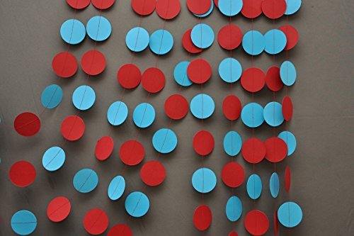 Circus garland - Aqua red garland - Party decorations - Paper garland - Birthday decorations - Nursery - Circles garland - Image 3