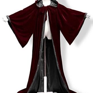 ANGELWARDROBE Halloween Robe Wizard Cloak Wicca LARP LOTR Bu-Black 6XL