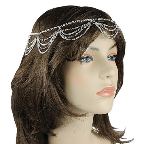 Silver Looped Chain Head Piece - Daenarys Game of Thrones - Goddess