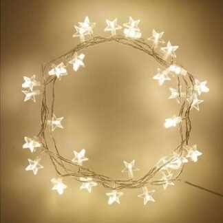Dongpai Battery Powered 20 LEDs String Lights,Outdoor Indoor Christmas Halloween Wedding Ultra Bright Star Shaped Decor Lights(Pack of 2)