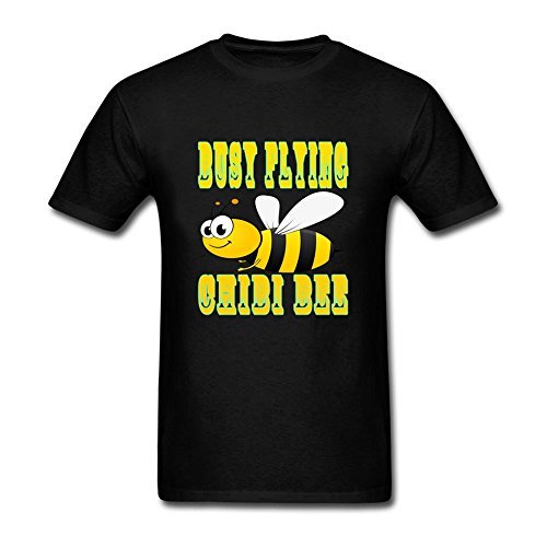 Top Designer Men's Chibi Bee Round Neck Short Sleeve T-Shirt Black S Design Costume