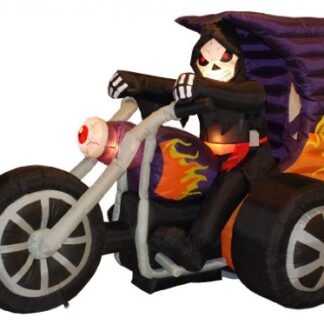 7 Foot Long Halloween Inflatable Grim Reaper on Motorcycle 2013 Yard Decoration