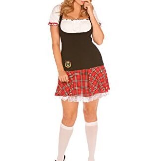 Sexy Frisky Freshmen Schoolgirl Uniform Adult Roleplay Costume, 1X/2X, Plaid