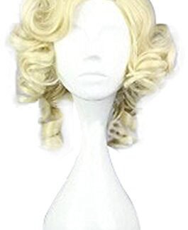Mtxc Cinderella Cosplay Fairy Godmother Short Curly Wig Golden