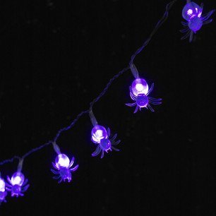 Domire Battery Operated LED Fairy String Lights 20 Purple Spider Lights Halloween Decoration Light - Image 2