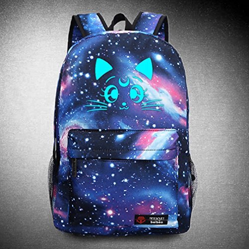 YOYOSHome Luminous Japanese Anime Cartoon Cosplay Bookbag College Bag Backpack School Bag (Sailor Moon Blue) - Image 2