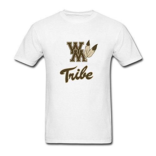 Funny Men school logo williamandmary 100% Cotton Short Sleeve T Shirt White XL Costume
