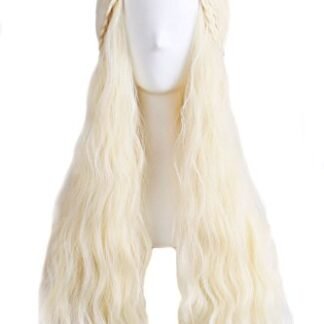 MapofBeauty 70cm/ 28 Inch Platinum Beige Long Wavy Hair Cosplay Wigs (Light Blonde)