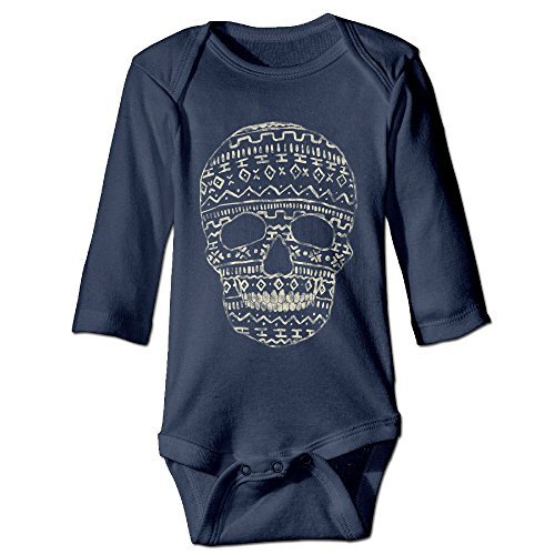 Alexx Tribal Skull Baby Boy Girl Jumpsuit Bodysuit Long-sleeve Playsuit Navy 12 Months