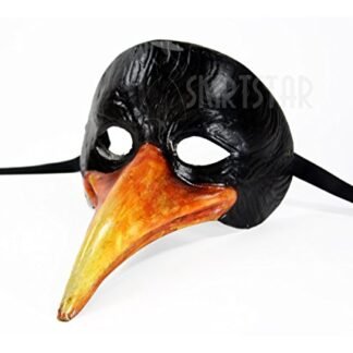 Authentic Italian Made Venetian Crow Mask (Black)
