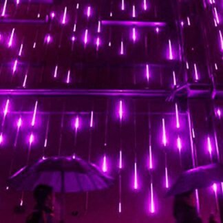YSIM Meteor Shower Rain Lights,Ultra Bright Romantic Lights for Party, Wedding, Christmas, etc.11.8inch 8 Tubes(Purple)